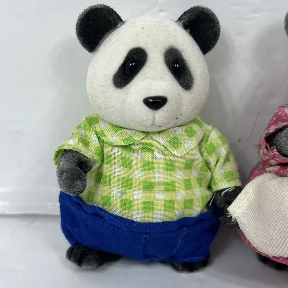Li'l Woodzeez Skyhopper Panda Family Mother Father Children Clothed Dress Baby